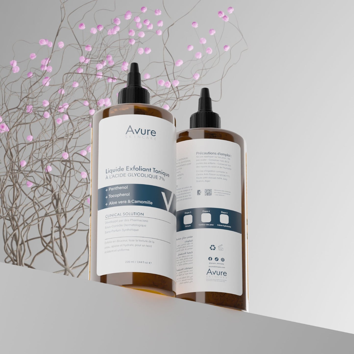 Tonique Exfoliant à l'Acide Glycolique 7% - Tonique Illuminateur - Avure Skincare